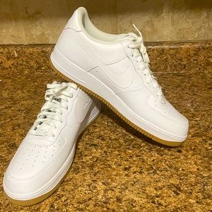 White Air Force ones with tan bottom never worn size 15